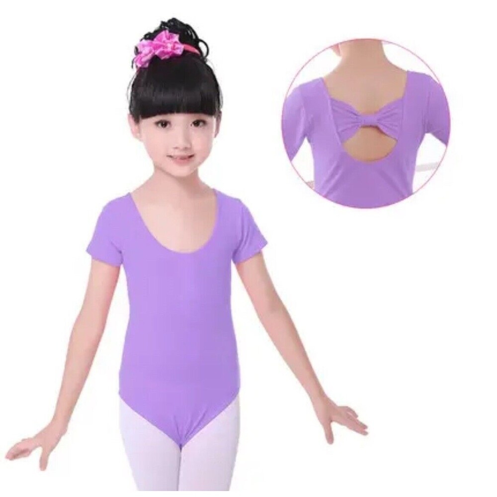 Girls Lavender Purple One Piece Leotard Dance Ballet Gymnastics Bodysuit 120cm 6